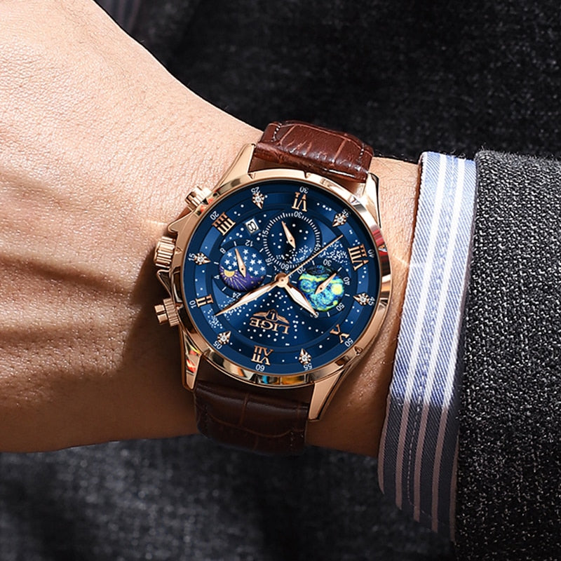 Lucas™ - Montre Homme Élégante Avec Phase de Lune Durable