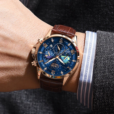 Lucas™ - Montre Homme Élégante Avec Phase de Lune Durable