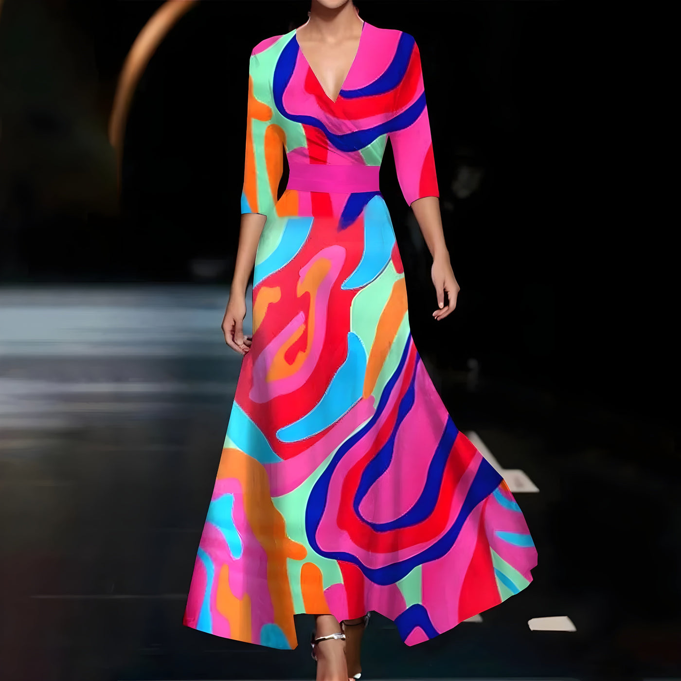 Inge ™ | Robe Longue Femme Florale - Élégance et Confort Assurés