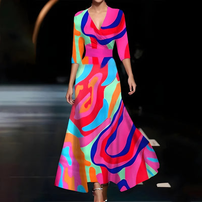 Inge ™ | Robe Longue Femme Florale - Élégance et Confort Assurés