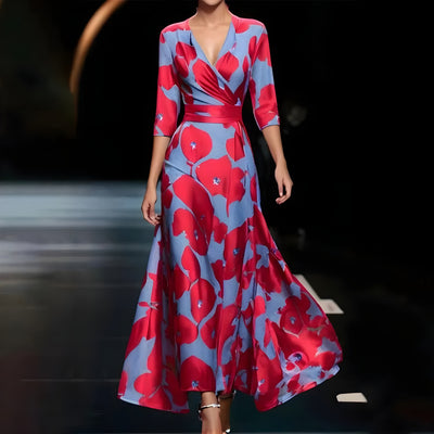 Inge ™ | Robe Longue Femme Florale - Élégance et Confort Assurés