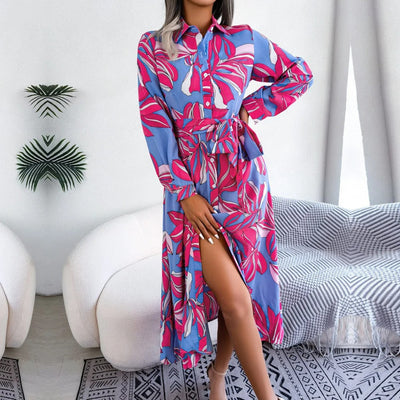 Linnea ™ - Robe Chemise Femme Élégante et Confortable, Longue Manche